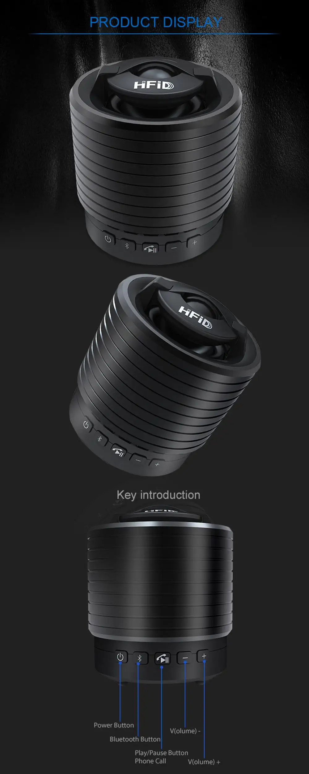 Hi-FiD Strong Bass 20W Car Subwoofer Personal Use Speaker Bluetooth Speaker - ANKUX.COM