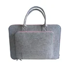Custom 14 Inch 15 Inch Gray Felt Laptop Bag Case With Handle
