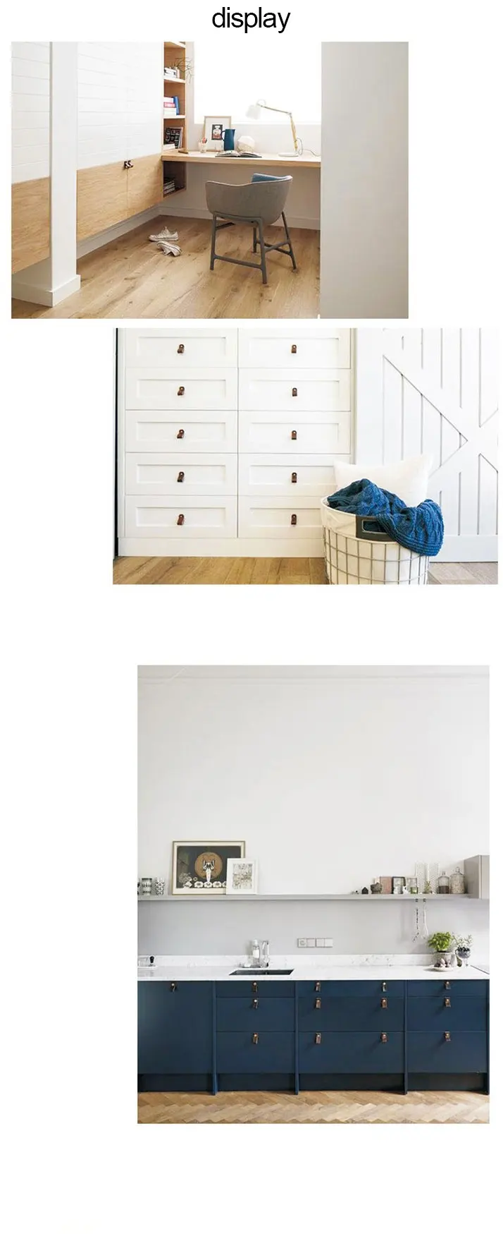 Cabinet Handle Soft PU Leather Dresser Drawer Door Knobs Pull Handle Furniture Hardware Dresser Knobs Furniture Knob   VT-01.141