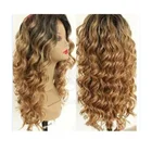 Popular loose wavy hair african braided frontal human wig hair