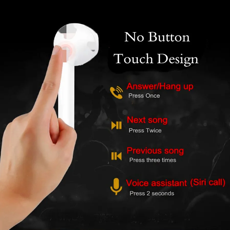 i18 tws wireless earbuds touch control auto power on support siri BT 5.0 bluetooth earphone - ANKUX.COM