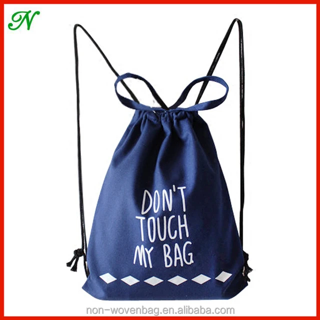 custom cheap high quality calico cotton drawstring bag/ factory
