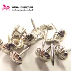 Floral head short shank upholstery metal silver decorative tacks