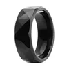 Bold Ion Plated Faceted Black Tungsten Ring