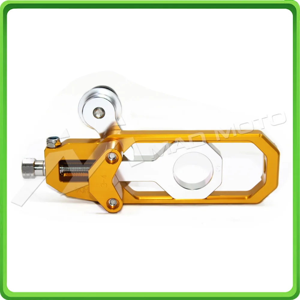 Motorcycle Chain Tensioner Adjuster with paddock bobbins kit for Suzuki GSXR1000 GSXR 1000 GSX-R1000 2007 2008 07 08 Gold&Silver (10)