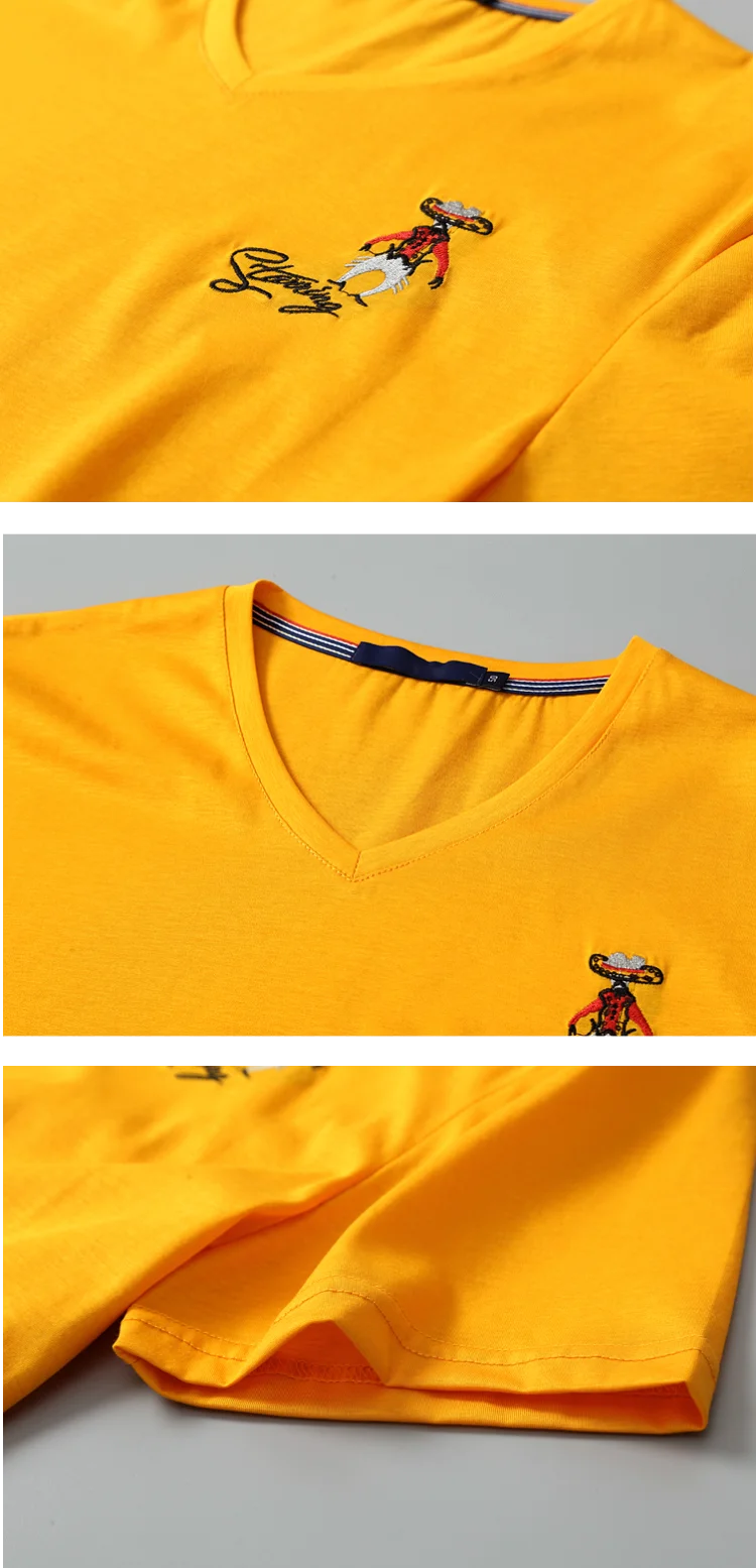 orange tshirt bulk v-neck stretch t shirt mens mercerized cotton t-shirt.png