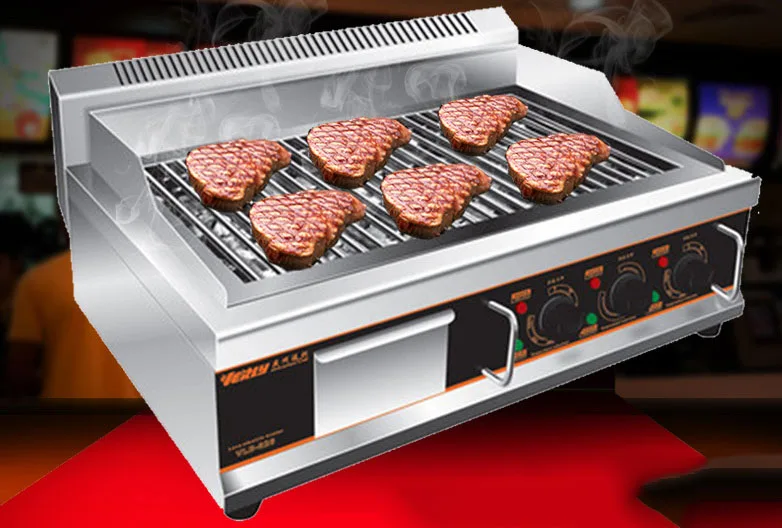 Stainless Steel Commercial Electric Lava Rock Barbecue Grill