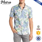 100% Cotton Stylish Hawaiian Short Sleeve Floral Print Shirt for Men