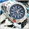 brand High Quality Men Analog Calendar Mens Man Watch with Silver Case Stainless Steel ,Hot sale brand waterproof