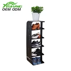Fast supplier black metal stands design shelf shoe display rack