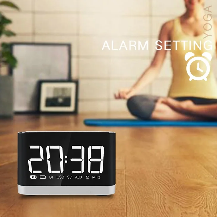 Kisonli G8 Alarm Clock Portable Mini Hands free Speaker Phone With FM Radio & Music Playing & AUX - ANKUX.COM