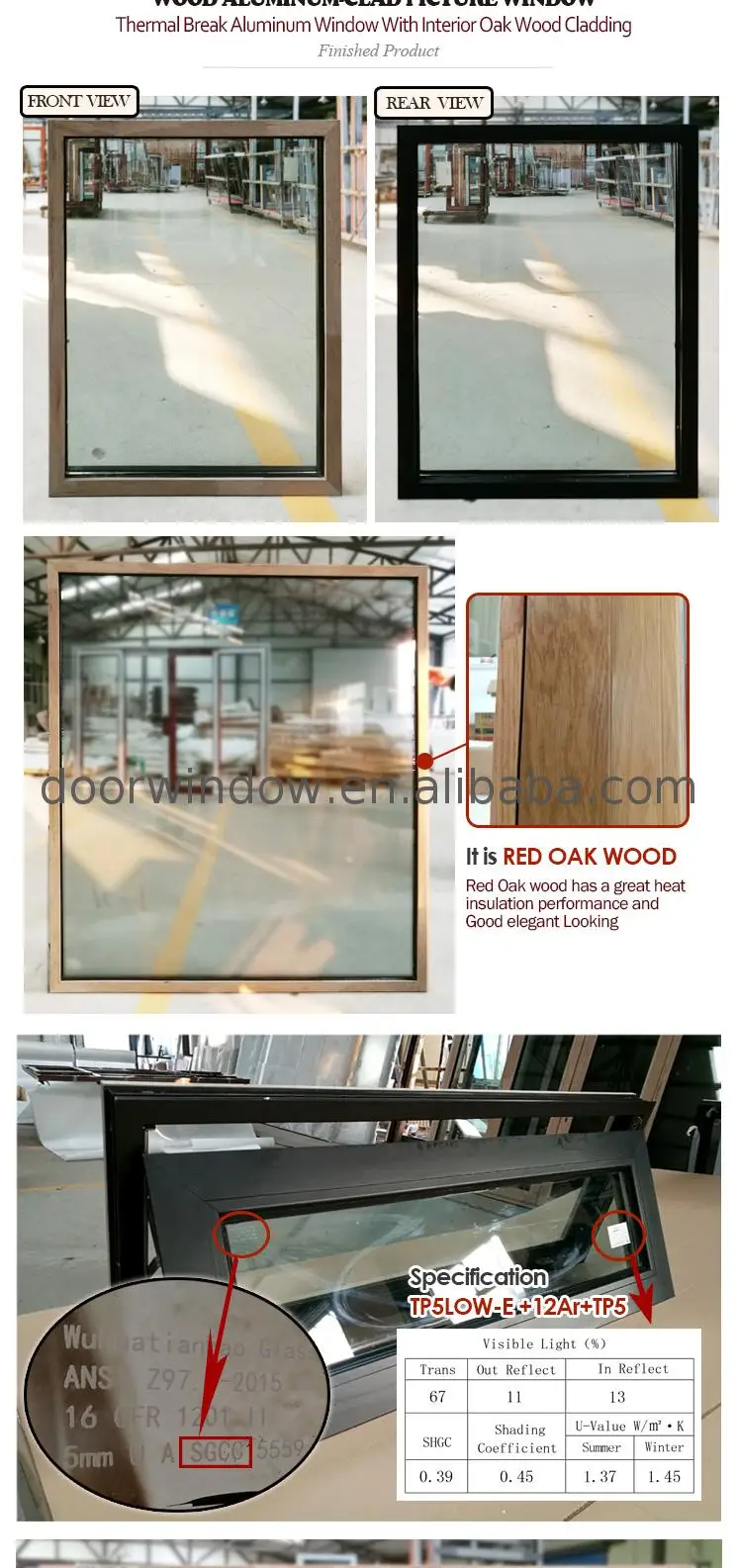 Hot selling harvey picture windows