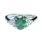 New design white gold emerald cubic zirconia rings ,925 sterling silver ring jewelry