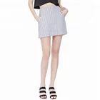 Striped One Piece Culotte Extreme Micro Mini Pants A Line Sexy Short Ladies Skirts