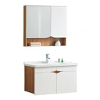 2018 new design ready made white color modern wall mounted waterproof bathroom cabinet pvc