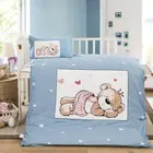 Wholesale 6 Pieces Cotton/Velvet Fabric Sports Boy Baby Crib Bedding Set Embroidery Baby Bed Sheet Set