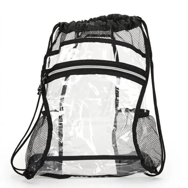 mens event deluxe simple backpack pvc clear drawstring bag