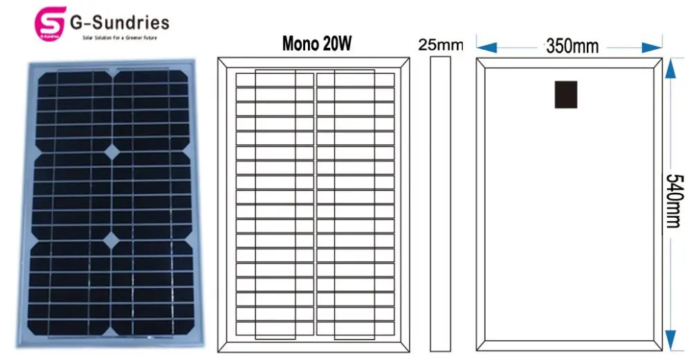 Customers first mono 20W small solar panel 12 20W