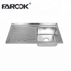 Single Bowl Stainless Steel Kitchen Sink with Drain Board