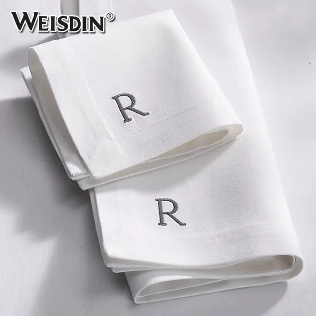 restaurant wedding dinner embroidery monogrammed white linen hem