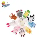 Family zoo stuffed animals making fingers puppets mini toy