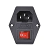BIQU 15A 250V Power switch AC 3pin AC power socket with red triple Rocker Switch tripod feet of copper with fuse for 3d printer