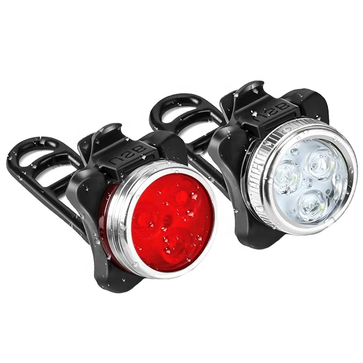 LED Bike Headlight Cycling Bicycle Front /& Rear Tail Light Set Rechargeable Set