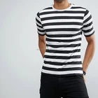China Export Men Clothes Fashion Style Pure Cotton Big Stripe T Shirt Blank