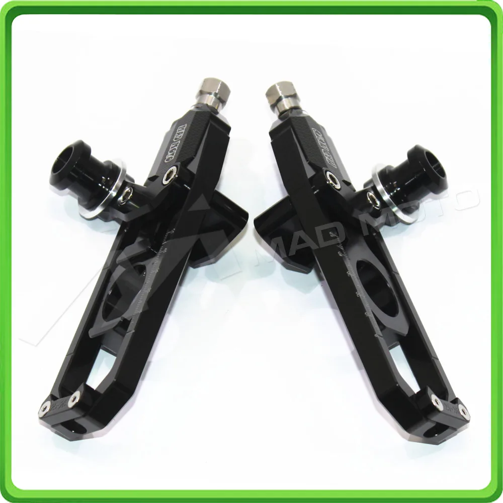 Motorcycle Chain Tensioner Adjuster with paddock bobbins kit for Yamaha YZF-R1 R1M R1S 2015 2016 2017 15 16 17 Black (4)