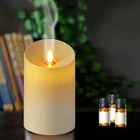 2019 hot new products led candle ultrasonic aroma diffuser machine 12v air mini humidifier for room with warm led light