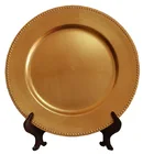 13 inch gold decoration plastic charger plate for wedding