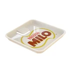 120x120mm cheap square advertising melamine plastic cash tray with clip OEM custom advising print design