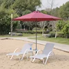 Aluminum Sun Lounge Chair Sun Bed loungers Beach Sunbed + Side Coffee Table With Parasol Umbrella Patio Outdoor Garden Set