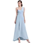 Wholesale Plus Size Long Maxi Cheap Light Blue Bridesmaid Dress