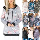 Women Embroidery Lace Printing Pull Over Hoodies Sweatshirt