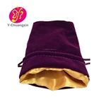 Customized cheap cosmetic drawstring velvet satin lining pouch