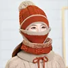 Women winter lovely all-purpose warm knit hat mask thickened cycling hat winter respirator earflaps cap