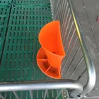 Wall-mounted plastic piglet feeder for farrowing crate