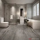 MOREROOM STONE Non Slip Bathroom Floor and Wall Design Light Grey Rustic Ceramic Tile 600x1200