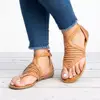 New Design Fashion Classic Flat Western Pu Leather Greek Style Beach Ankle Sandals for Women and Ladies