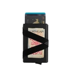 Leather Rfid Card Wallet Portable RFID Blocking Leather Wallet Black Color Aluminum Card Holder Wallet