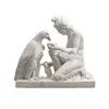 19th Realism Academic White Marble Statue Of Zeus and Ganymede