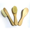 QS brand natural wool baby shower brush soft skin care bath brush set wooden bath brush