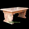 outdoor natural stone pink marble park bench for sale