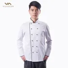 Long Sleeve Stand Collar Restaurant hotel kitchen cooking chef clothes coat jacket black chef uniform