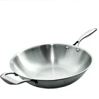 Chinese Multifunction Round-shaped Stainless Steel wok frying pan with lid