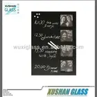 Black glass dry erase board 30 cm x 40 cm with marker pen, glass whiteboard