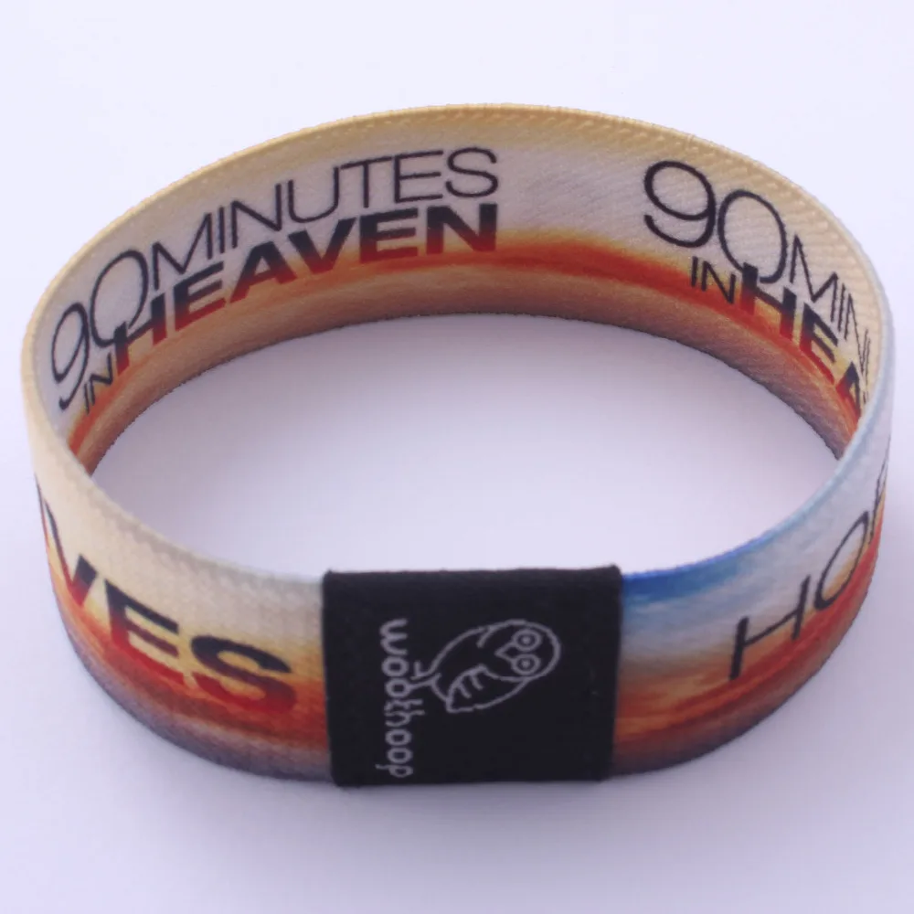 Wholesale cheap custom printed logo fancy elastic wristband / festival