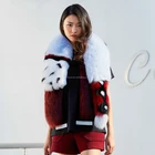 Finland import China direct factory wholesale Luxury Garment Decorated Shawl Genuine Whole skin Fox Fur Scarf collar with a tail