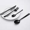 Black Cutlery Stainless Steel Fork And Spoon Camping Custom Flatware Set